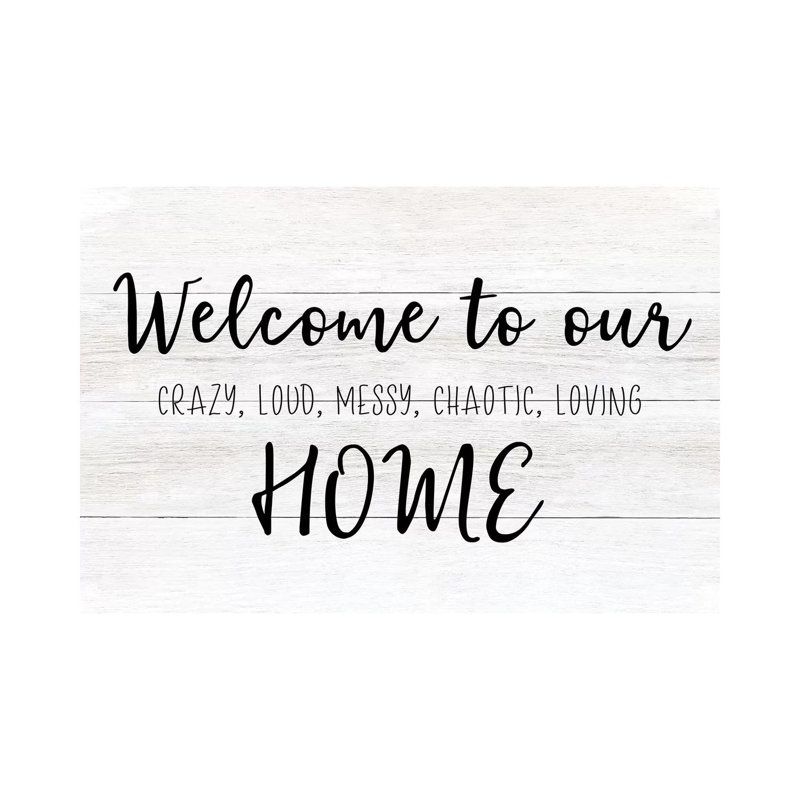 Welcome To Our Home 1 Piece Wrapped Canvas Wall Art, 20.32 cm H x 30.48 cm W
