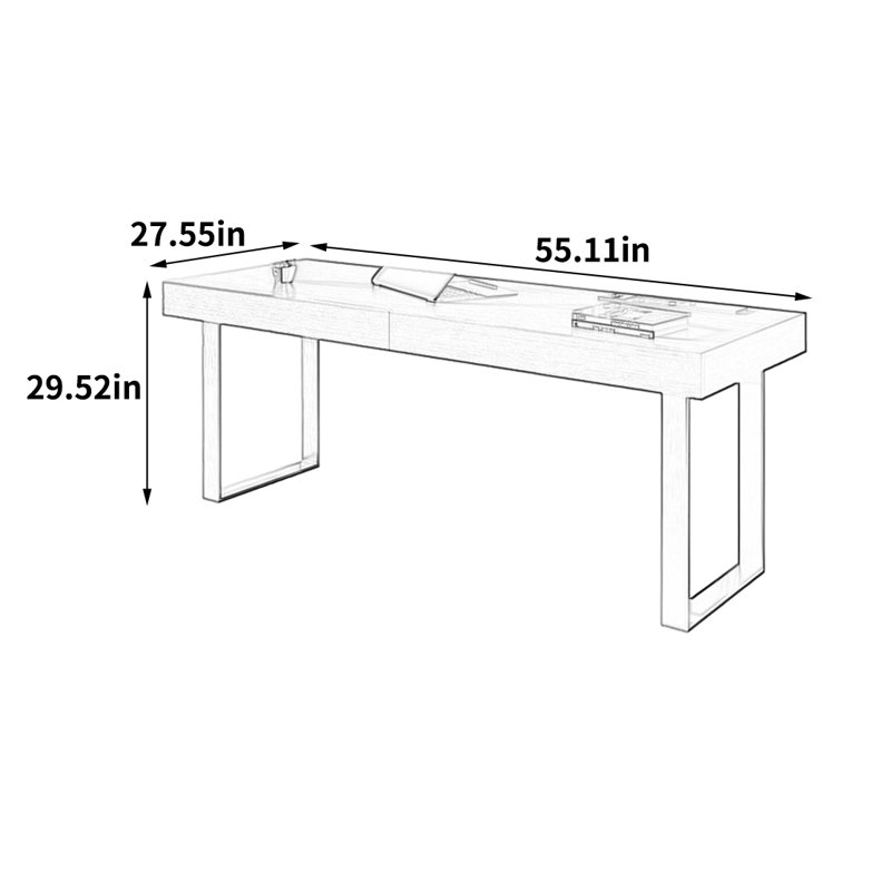 Bureau élégant et esthétique, H 29,52 po x l 55,11 po x P 27,55 po