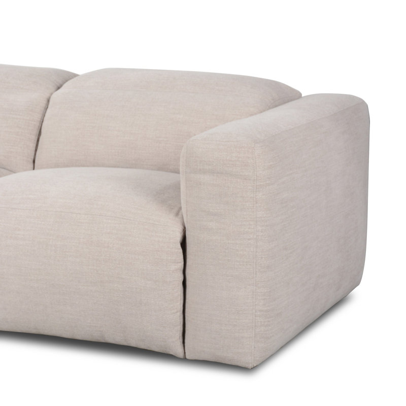 Radley 124" Leather Power Reclining Sofa, Gray Polyester Blend