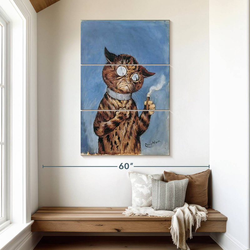 Ketti Cat With A Cigar, 50" H x 32" W