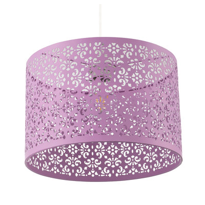 Moroccan Metal Pendant Light Shade With Floral Decoration By