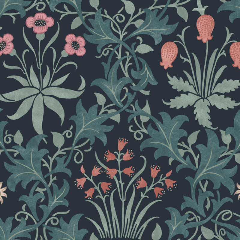 William Morris Celandine Forest Wallpaper, Blue