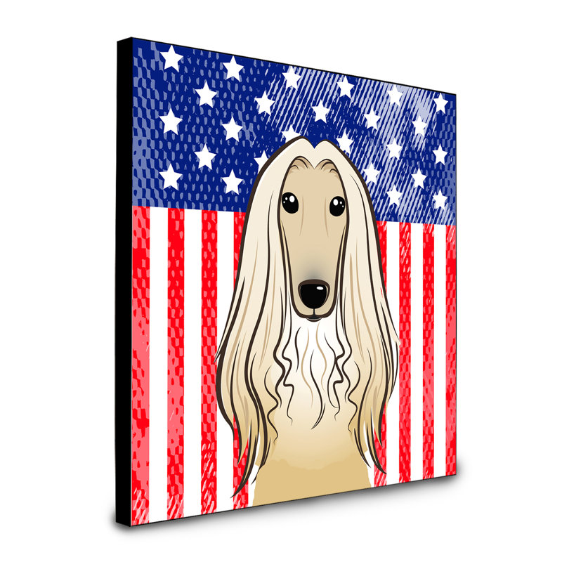« american flag », art encadré Macomb, Lévrier afghan