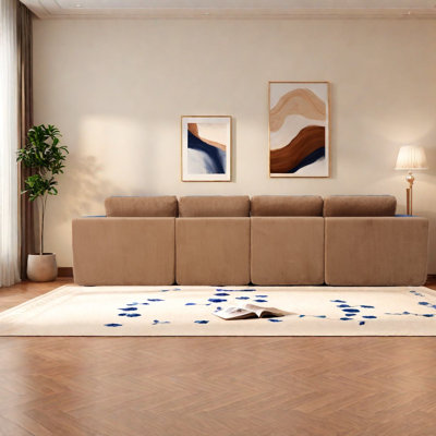 Canapé modulaire en U en velours côtelé 130 po Compression