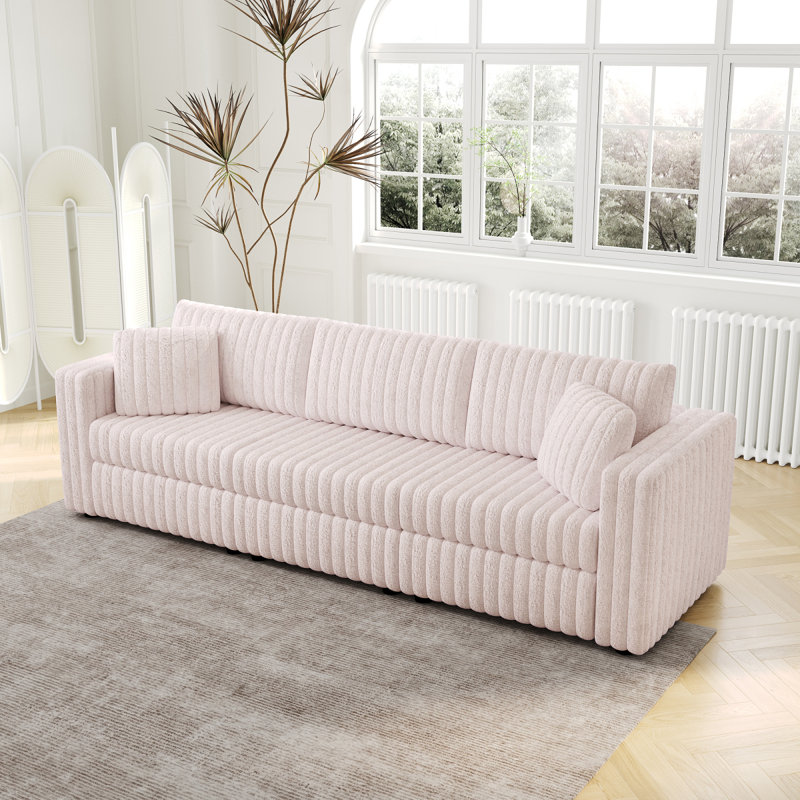 Canapé moderne modulaire souple pour 3 personnes de 106,3 po - Conception hautement polyvalente et confortable. Idéal et rose. Choix de meubles moelleux.