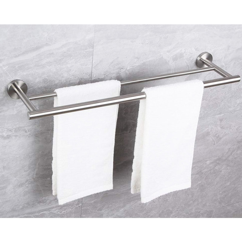 Porte-serviettes mural 23,6 po - Acier inoxydable, pour salle de bain, chambre à coucher, buanderie, cuisine, Silver