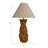 Ceramic Cheetah Table Lamp With Linen Shade And Inline Switch