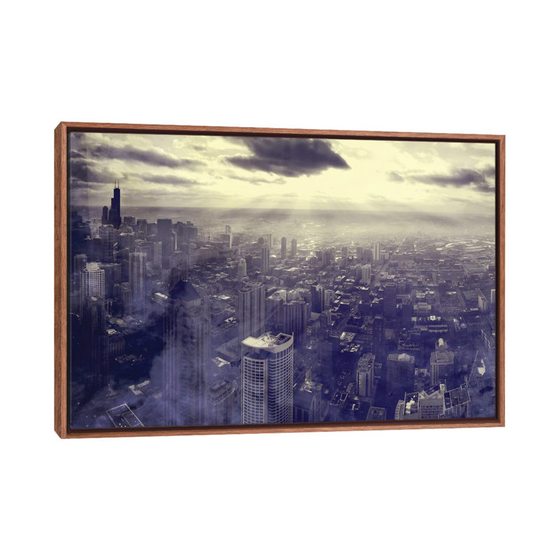 Chicago par Taylor Allen - reproduction de photo, H 40 po x l 60 po x 1,5 po, Toile avec cadre en bois classique