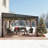 Patio Wall-Mounted Aluminum Gazebo with Galvanized Steel Roof, Sunroom, Curtains and Netting-96793221