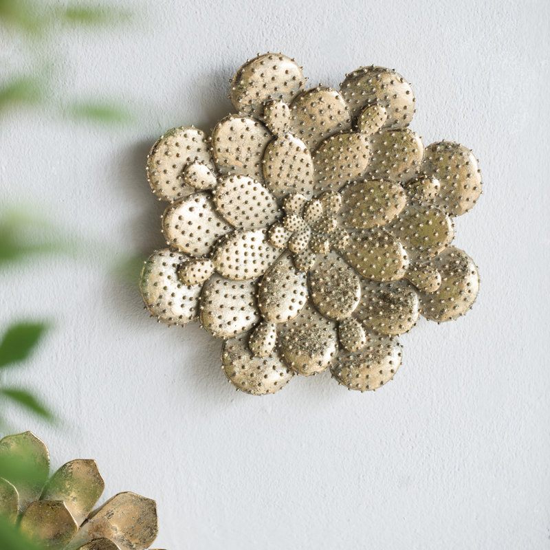 Plaque murale succulente D10x1,6 ", 2 pièces