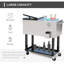 Outsunny Silver 80 QT Rolling Ice Chest Cooler Cart for Outdoor Parties
