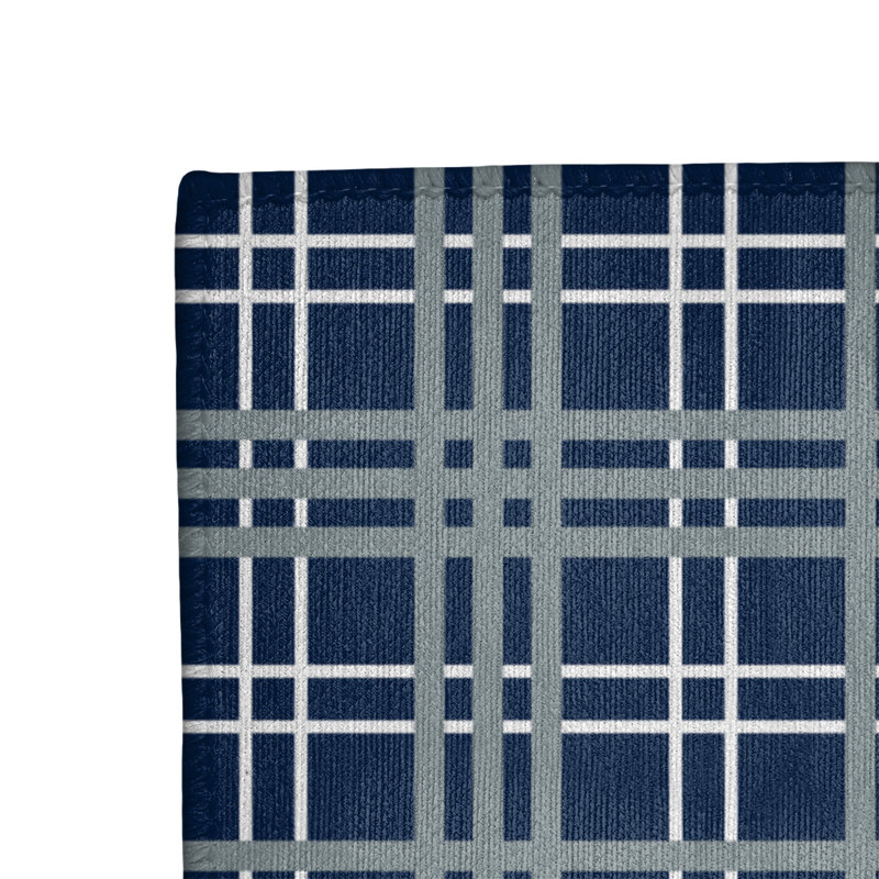 Tapis à carreaux bleu, Rectangle 8 pi x 10 pi