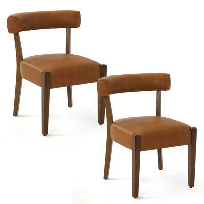 Chaises de salle à manger rembourrées en tissu gris Cindina