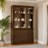 Thickened Wood Grain Dining Cabinet With Glass Door Cabinet + 3 Drawers-1691841084