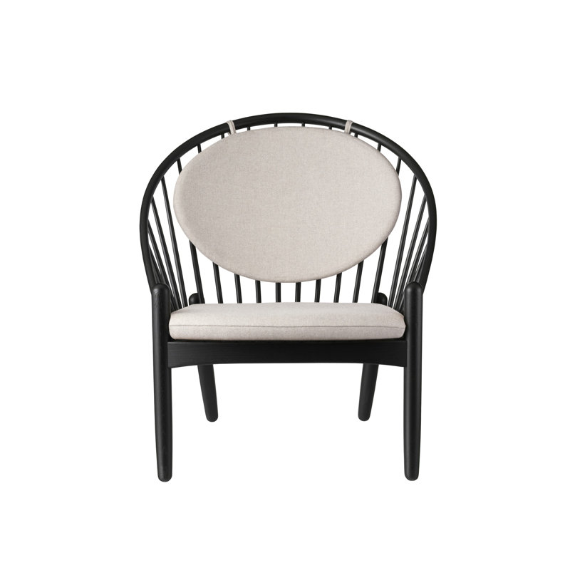 Jorna Armchair, Beige Wool, Jet Black