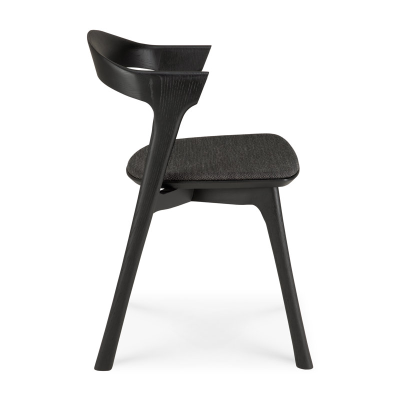 Bok Upholstered Dining Chair, Black, Black Polyester Blend/Acrylic