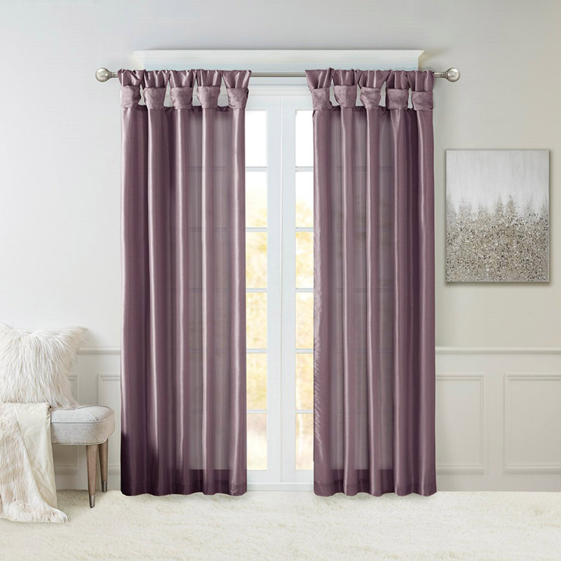 Panneau de rideau de fenêtre Twist Tab, Purple, L 50,13 po x L 108,16 po