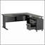 Bureau de direction en L de 63 pouces avec classeur, grand bureau moderne avec tiroirs, tablettes et rangement, poste de travail en coin pour la maison et le bureau
