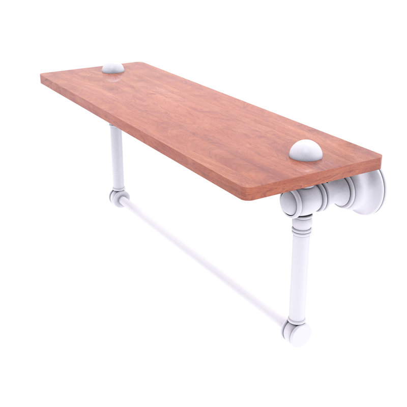 Tablette en bois Freyja, H 5,54 po x l 16 po x P 7 po, Blanc mat