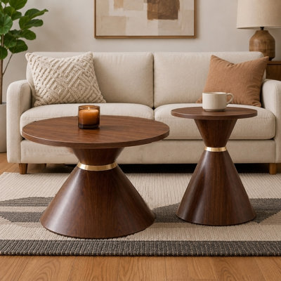 Ensemble de 2 tables basses rondes tendance