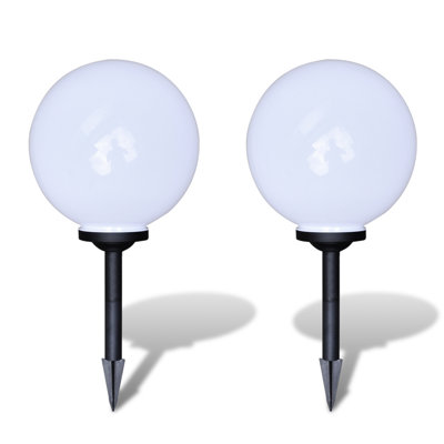 Black/White Low Voltage Solar Powered Integrated LED Pathway Lights Set