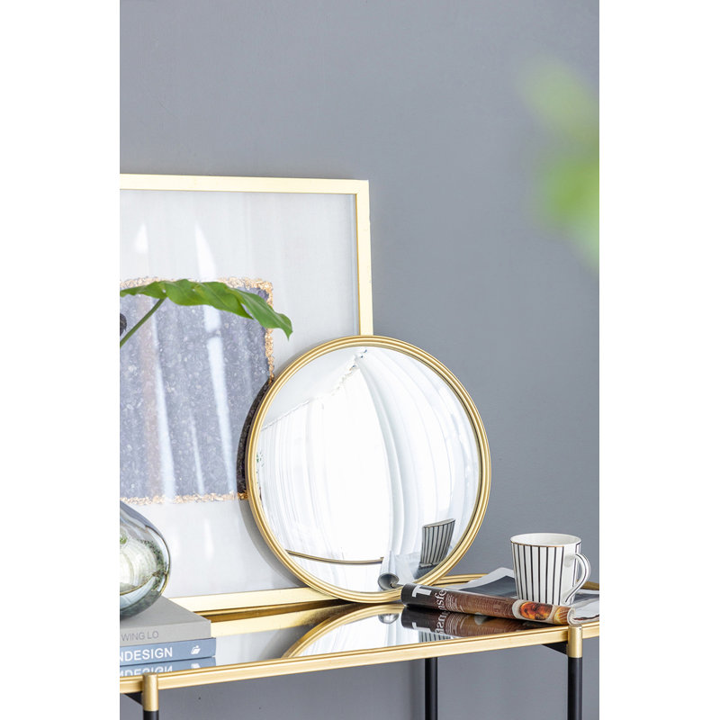 Miroir circulaire avec cadre en fer, 15 po x 15 po