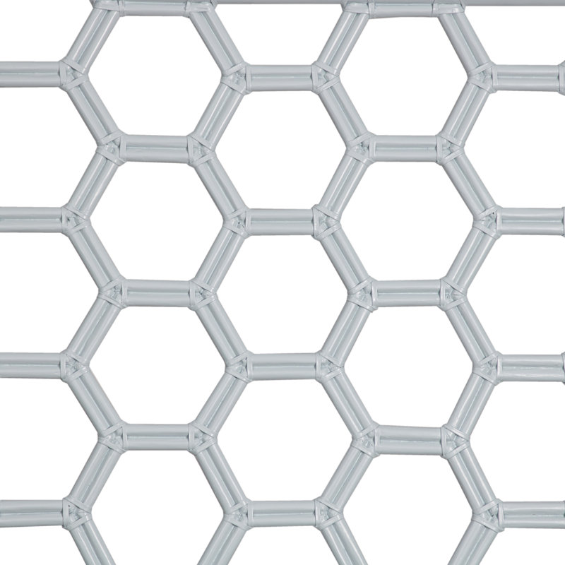 Honeycomb Wicker/Rattan Open-Frame Headboard, Light Blue, Queen