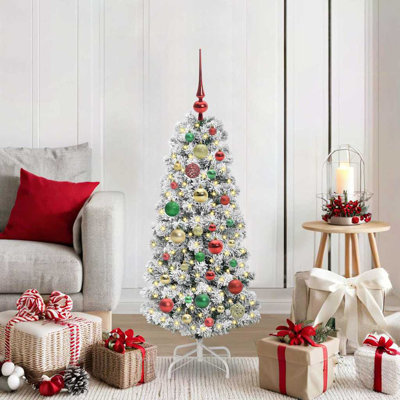 Artificial Hinged Christmas Tree Green and white