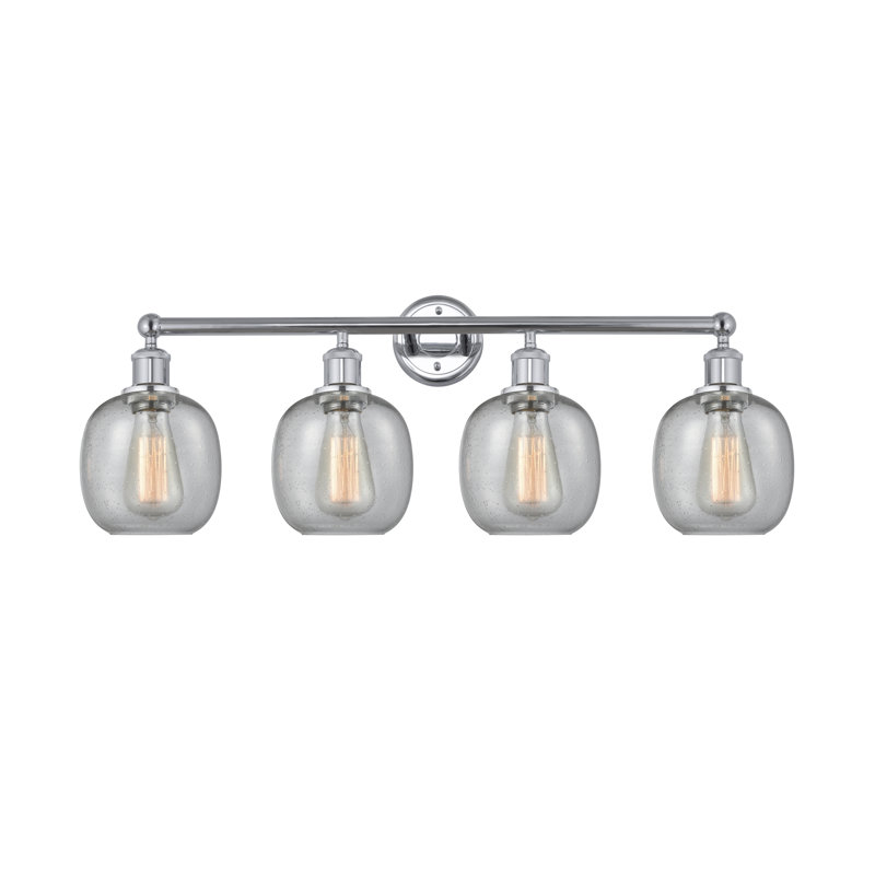 Éclairage pour meuble-lavabo 4 lumières Carlucci, Granuleux, Chrome poli