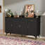 Buffet de 63 po avec crédence moderne 4 portes avec tablettes réglables