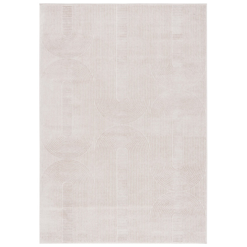Tapis à motif géométrique Lateya 100 Performance, Rond 6 pi 3 po