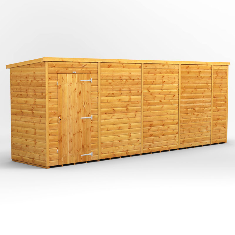 Powersheds 18 x 4ft Timber Tongue & Groove Windowless Pent Garden Shed