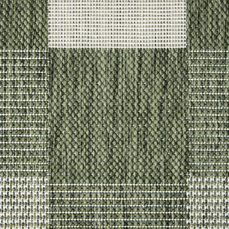 NICOLE MILLER NEW YORK Patio Country Ombre Chevron Outdoor Area Rug, Green/Cream, Rectangle 5'2" x 7'2"