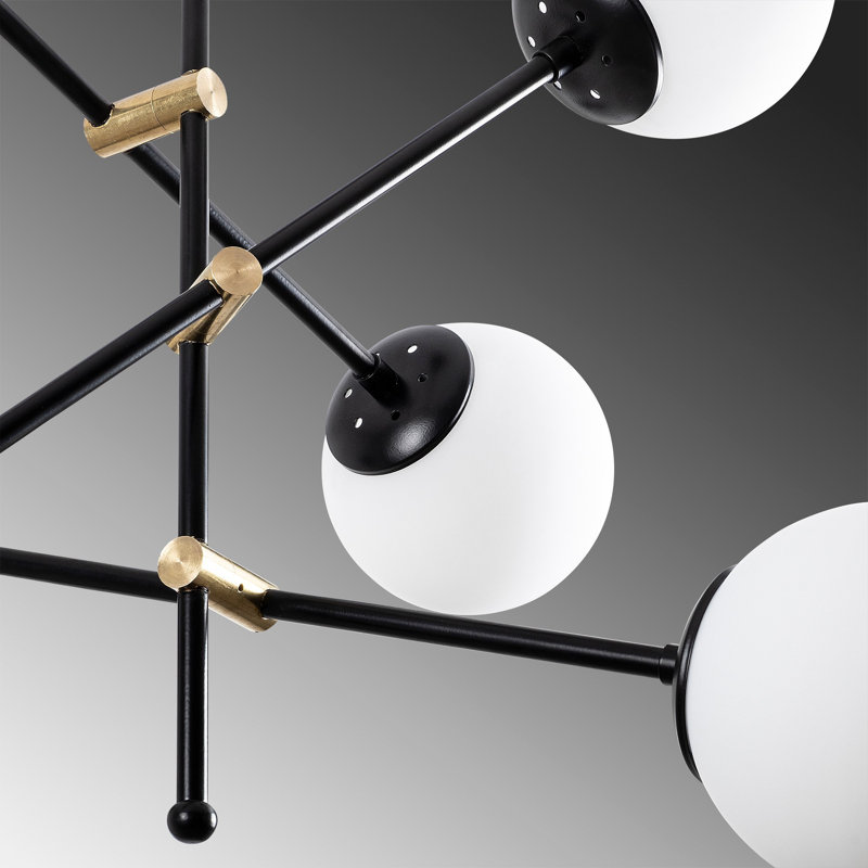 Fain 6 - Light Black Sphere Pendant, White
