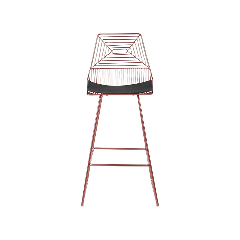 Anjail Upholstered Counter Stool with Metal Frame, Rose Gold