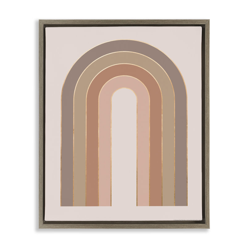«Peachy Boho Rainbow» par Reinders, H 31 po x l 25 po, Cadre flottant orme Montalcino