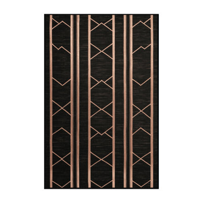 Tapis noir en treillis lavable à la machine