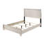 Lit à panneaux très grand 1pc de style contemporain, lit d'appoint en bois blanc / beige en apparence, mobilier en bois-604994666-604994661