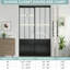 Portes de placard coulissantes en verre noir givré 48 po x 80 po avec ensemble de quincaillerie d'installation-117969351
