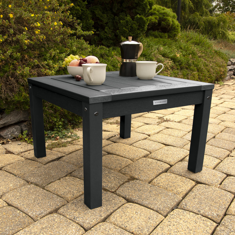 Table d'appoint en plastique Arbnora, Noir