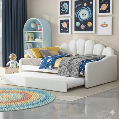 Full Size Upholstery Daybed Frame with Trundle by Everly Quinn