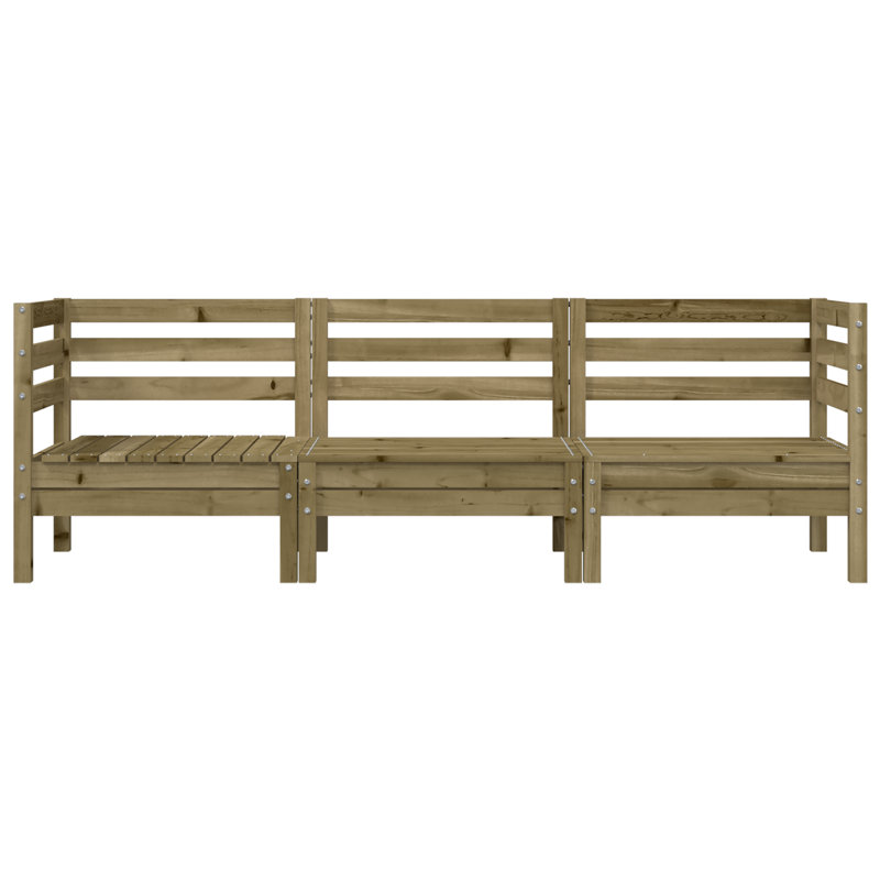 Giovanna 190.5cm Wide Wood Patio Sofa, Dark Brown