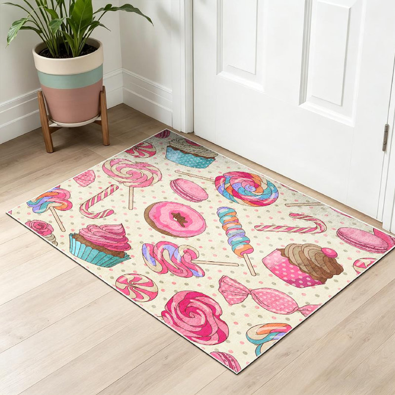 Tapis jaune bonbon délavé à la machine, Rectangle 32 po x 47 po