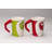 Green and Red Polka Dot Santa Mug set of 2