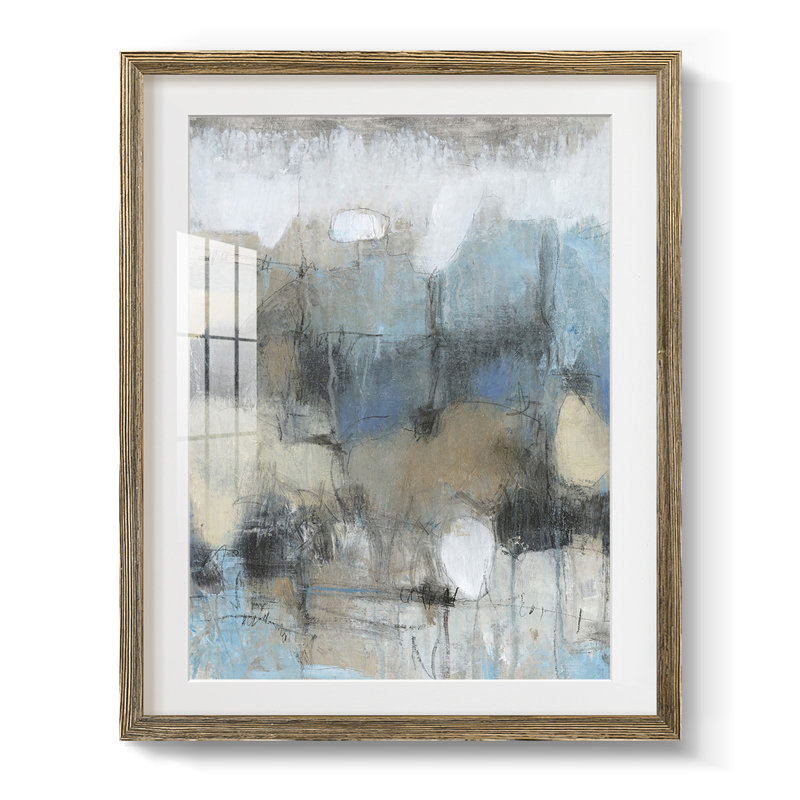 In the Moment II, Blanc, Papier avec cadre noyer