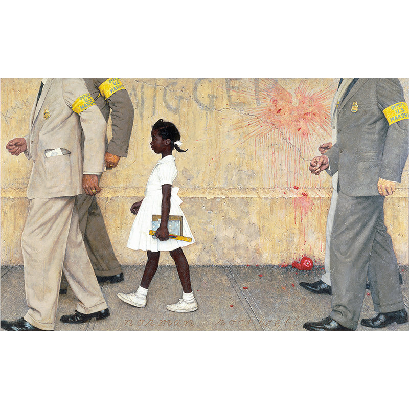 Toile tendue "The Problème We All Live With" par Norman Rockwell, H 13 po x l 18 po
