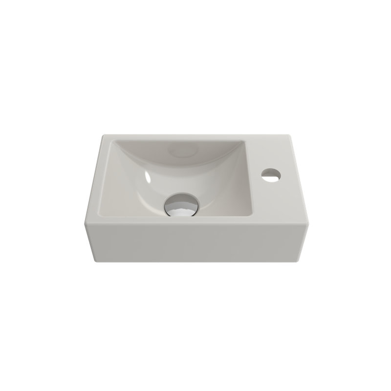 BOCCHI Milano 9.06'' Fireclay Rectangular Bathroom Sink, Biscuit