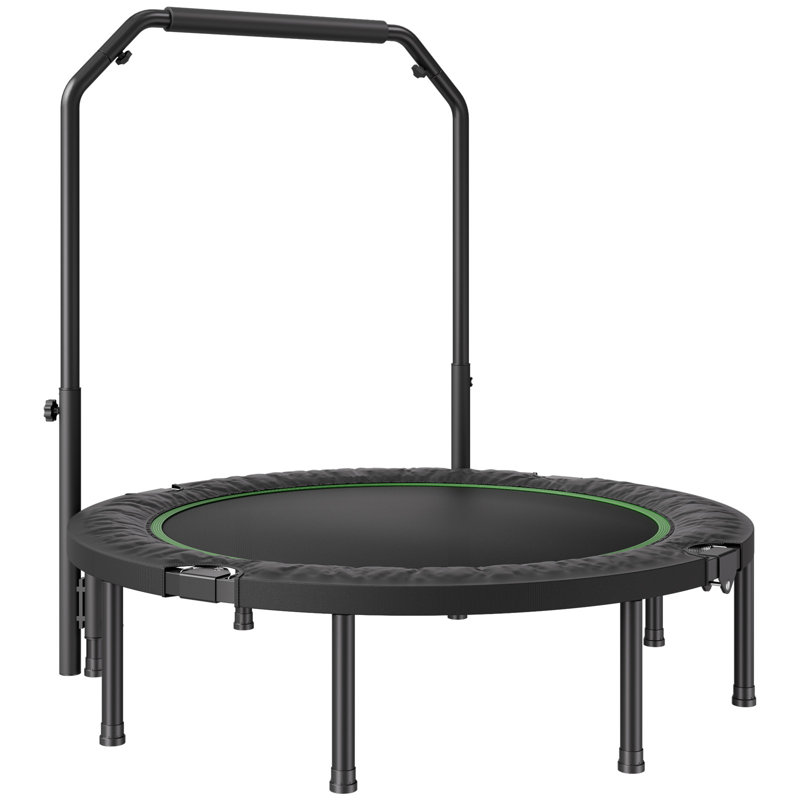 Mini trampoline d'exercice 52 po pliable pour adultes avec poignée