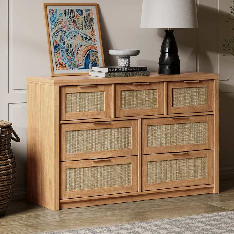 Whizmax 7 Drawer Dresser For Bedroom, Modern Double Dresser Organizer With Storage, Wooden Chest Of Drawers For Bedroom