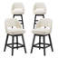 Tabouret de bar pivotant rembourré avec structure en bois massif et dossier incurvé, lot de 4-525899028
